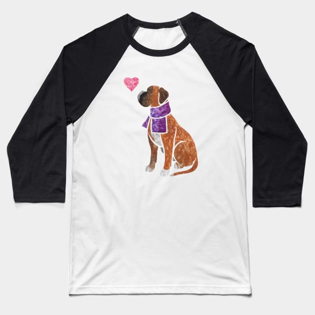 Boxer (tailed) Baseball T-Shirt by animalartbyjess